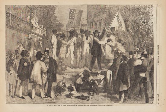 Southern Slave Auction - Harpers Weekly, July 13, 1861