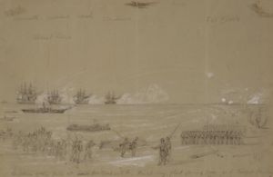 The Capture of the Confederate Forts at Hatteras Inlet, by Alfred R. Waud