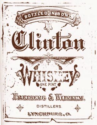 Civil War era whiskey label