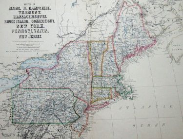 Civl War Era Map of the U.S. Northeast Civl War Era Map of the U.S. Northeast