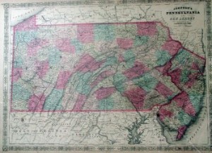 Pennsylvania Map  During the Civil War