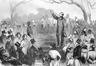 Abolitionist Wendell Phillips speaking at an abolitionist meeting