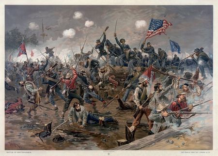 Battle of Spotsylvania by Thure de Thulstrup, 1887, Library of Congress