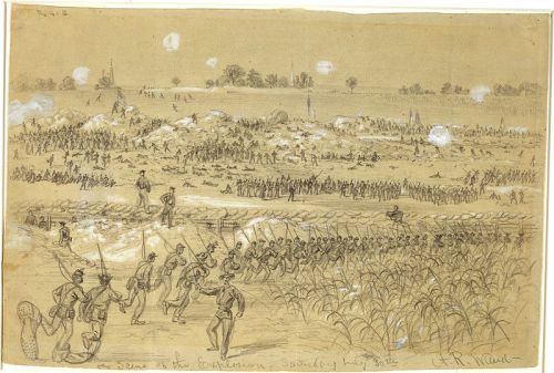 A scene from the Battle of the Crater, by Alfred R. Waud